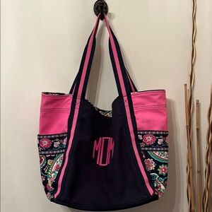 Pink and Navy Vera Bradley Tote Bag